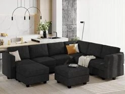 Belffin Large Modular Sectional Sofa U Shaped Couch Set With Storage Convertible Large Couch U Shape Set Reversible Chaise Dark Grey 19 Belffin Large Modular Sectional Sofa U Shaped Couch Set With Storage Convertible Large Couch U Shape Set Reversible Chaise Dark Grey -Songmics Furniture Shop 410Y5DTz2AL. AC