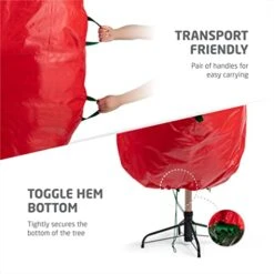 Zober Upright Christmas Tree Storage Bag - Fits 9 Ft Artificial Tree - Christmas Tree Bag W/Drawstring Hem, Zipper, And Carrying Handles - Plastic, Waterproof - Red -Songmics Furniture Shop 410bOimXaGL