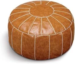 Bohepuffex Handmade Moroccan Pouf Foot Stool Round & Large Storage Cover Bohemian Style Ottoman An Exotic Décor For Living Room Bedroom Or Wedding Gifts Faux Leather Unstuffed Only Cover (color Block) -Songmics Furniture Shop 410crFZFp2S. AC