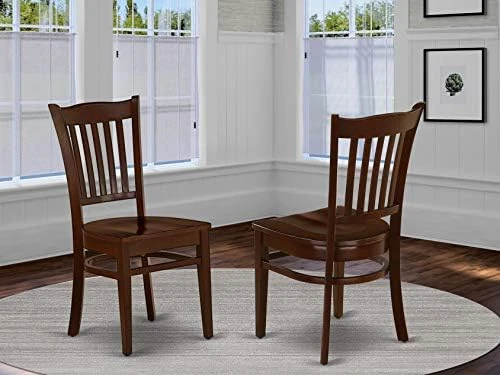 East West Furniture GRC-WHI-W Dining Chairs, Wood Seat, Linen White 7 East West Furniture GRC-WHI-W Dining Chairs, Wood Seat, Linen White - Image 7