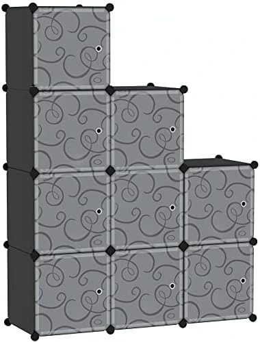 C&AHOME Cube Storage Organizer With Doors, 9-Cube Shelf, Closet Cabinet, DIY Plastic Modular Bookshelf, Storage Shelves Ideal For Bedroom,Living Room,36.6”L X 12.4”W X 36.6”H Milky USHS3009M-DOOR 6 C&AHOME Cube Storage Organizer With Doors, 9-Cube Shelf, Closet Cabinet, DIY Plastic Modular Bookshelf, Storage Shelves Ideal For Bedroom,Living Room,36.6”L X 12.4”W X 36.6”H Milky USHS3009M-DOOR - Image 6