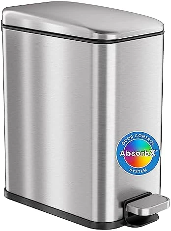 ITouchless SlimGiant 4.2 Gallon Slim Garbage Bin With Handles, 16 Liter Plastic Small Trash Can Hanging Wastebasket, Magazine/File Folder Storage Container For Home, Office, Bathroom, Kitchen, Blue 11 ITouchless SlimGiant 4.2 Gallon Slim Garbage Bin With Handles, 16 Liter Plastic Small Trash Can Hanging Wastebasket, Magazine/File Folder Storage Container For Home, Office, Bathroom, Kitchen, Blue - Image 11