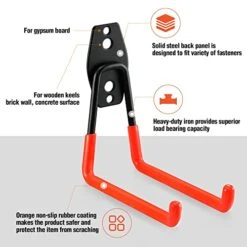 ValueMax Garage Hooks, Heavy Duty Tool Organizer Wall Mount, Steel Tool Holders Rack Organization For Storage, Utility Hooks And Hangers For Garden, Tools, Ski, Bike, Ladders(10 Pack) -Songmics Furniture Shop 410sgeKdhpL