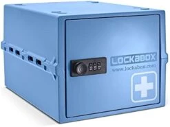 Lockabox One™ | Premium Medicine Lock Box For Medication, Vitamins & Supplements | One Size 12 X 8 X 6.6 Inches Externally (Medi Blue) -Songmics Furniture Shop 410xCSgVEiL. AC