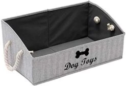Xbopetda Dog Toy Box Dog Toy Storage Bin - Foldable Fabric Trapezoid Organizer Basket With Cotton Rope Handle, Ideal For Holding Dry Treats, Collars, Toys & Blankets (Beige) -Songmics Furniture Shop 4110E9p9eL. AC