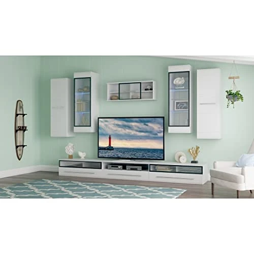 GENERIC Fever Center White Modern Contemporary MDF Lacquer Glass Doors 1 GENERIC Fever Center White Modern Contemporary MDF Lacquer Glass Doors