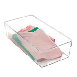 IDesign Linus Plastic Dresser And Vanity Organizer, Storage Bin For Bathroom, Bedroom, Office, Craft Room, Fridge, Freezer, Pantry, 12" X 6" X 3", Clear -Songmics Furniture Shop 411EHVYLBsL