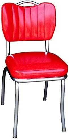 Richardson Seating Single Tone Channel Handle Back Retro Kitchen Chair With 2" Box Seat, Cracked Ice Grey, 18" 6 Richardson Seating Single Tone Channel Handle Back Retro Kitchen Chair With 2" Box Seat, Cracked Ice Grey, 18" - Image 6