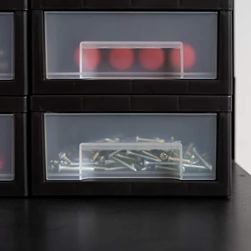 IRIS USA Small Desktop Stacking Drawer, 6-Pack, Sliding Plastic Drawer Storage Container For Stationery Art Craft Supplies Fabric Tools Kitchen Pantry Office And Garage Organization, Black 5 IRIS USA Small Desktop Stacking Drawer, 6-Pack, Sliding Plastic Drawer Storage Container For Stationery Art Craft Supplies Fabric Tools Kitchen Pantry Office And Garage Organization, Black - Image 5