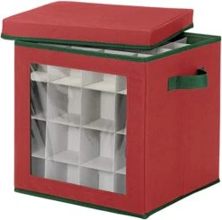 Whitmor 6129-5340 Ornament Storage, 64 Compartments, Red