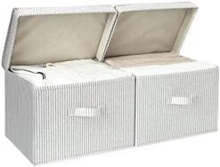 StorageWorks Decorative Storage Boxes, Storage Basket With Lid And Handles, Mixing Of Beige, White & Ivory, Large, 2-Pack 11 StorageWorks Decorative Storage Boxes, Storage Basket With Lid And Handles, Mixing Of Beige, White & Ivory, Large, 2-Pack -Songmics Furniture Shop 411SGVgZk5L. AC