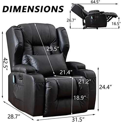 SAMERY Electric Power Recline Chair Loveseat RV Sofa With Console + Single Massage Recliner Chairs, Double Recliner 2-Seater RV Couch Home Theater Seating With USB Charging/Lighting/Cup Holders 2 SAMERY Electric Power Recline Chair Loveseat RV Sofa With Console + Single Massage Recliner Chairs, Double Recliner 2-Seater RV Couch Home Theater Seating With USB Charging/Lighting/Cup Holders - Image 2