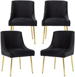 ZHENGHAO Velvet Dining Chairs Set Of 6, Modern Accent Kitchen Chairs With Gold Legs Upholstered Guest Chairs For Living Room/Kitchen/Restaurant, White 25 ZHENGHAO Velvet Dining Chairs Set Of 6, Modern Accent Kitchen Chairs With Gold Legs Upholstered Guest Chairs For Living Room/Kitchen/Restaurant, White -Songmics Furniture Shop 411Yk2JLD2L. AC