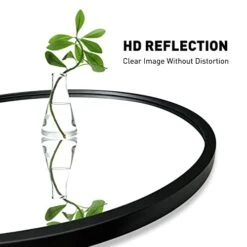 Zenmag Round Wall Mirror, 30" Metal Framed Round Mirror, Large Bathroom Circle Mirror, Decorative Large Black Round Wall Mirror For Living Room, Bedroom, And Foyer -Songmics Furniture Shop 411Z2yKvSUL