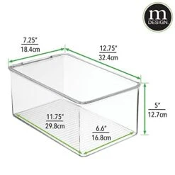 MDesign Stackable Plastic Closet Storage Container Bin Box With Hinge Lid For Organizing Shoes, Booties, Pumps, Sandals, Wedges, Flats, Heels - Lumiere Collection - Clear 13 MDesign Stackable Plastic Closet Storage Container Bin Box With Hinge Lid For Organizing Shoes, Booties, Pumps, Sandals, Wedges, Flats, Heels - Lumiere Collection - Clear -Songmics Furniture Shop 411btcL9QpL