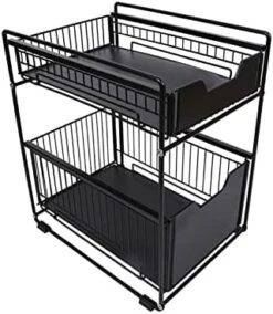 Fruit And Vegetable Storage Cart Home Organization And Storage Racks Kitchen Cutlery Racks Fruit And Vegetable Racks Seasoning Racks Indoor Storage Racks Kitchen Fruit Basket -Songmics Furniture Shop 411cLwdhAOL. AC