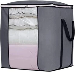 SLEEPING LAMB 120L Oversized Blanket Storage Bags Sturdy Fabric Clothes Storage Containers For King Comforter Bedding Pillow Sheet, Grey, 3 Packs 12 SLEEPING LAMB 120L Oversized Blanket Storage Bags Sturdy Fabric Clothes Storage Containers For King Comforter Bedding Pillow Sheet, Grey, 3 Packs -Songmics Furniture Shop 411iV6QSUDL. AC