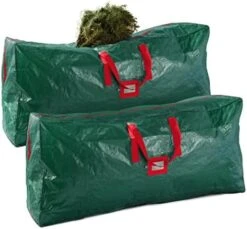 Zober 2-Pack Artificial Extra Large Christmas Tree Storage Bag - Fits Up To 9-Foot Holiday Xmas Disassembled Trees With Durable Reinforced Handles & Dual Zipper - Waterproof Material Protects From Dust, Moisture & Insects (Red) -Songmics Furniture Shop 411jFrBTP L. AC