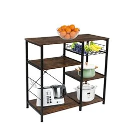 Bakers Racks For Kitchens With Storage Coffee Bar Table Station Coffee Bar Stand Racks For Kitchen Storage Bakers Rack For Plants Coffee Bar Shelf Pantry Door Rack -Songmics Furniture Shop 411l8c9voEL