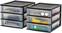 IRIS USA Small Desktop Stacking Drawer, 6-Pack, Sliding Plastic Drawer Storage Container For Stationery Art Craft Supplies Fabric Tools Kitchen Pantry Office And Garage Organization, Black 20 IRIS USA Small Desktop Stacking Drawer, 6-Pack, Sliding Plastic Drawer Storage Container For Stationery Art Craft Supplies Fabric Tools Kitchen Pantry Office And Garage Organization, Black -Songmics Furniture Shop 411rqd Fx5L. AC