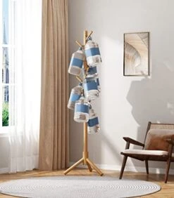 KSKSPE Wooden Coat Rack, Coat Rack Stand With 3 Height Options And 8 Hooks, Sturdy Freestanding Coat Rack For Clothes/Bags/Hats, Coat Rack For Home/Office/Entryway/Hallway (Black) 10 KSKSPE Wooden Coat Rack, Coat Rack Stand With 3 Height Options And 8 Hooks, Sturdy Freestanding Coat Rack For Clothes/Bags/Hats, Coat Rack For Home/Office/Entryway/Hallway (Black) -Songmics Furniture Shop 411ubtQahdL