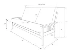 Kodiak Furniture Monterey Queen Size Futon Set In Butternut Finish, Suede Navy