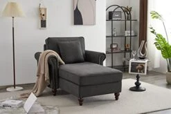 Springfavor Chaise Lounge Indoor 28.5" Width Chaise Lounger Chair Living Room Chair With Nailhead Trim Upholstered Recliner Lounge Sleeper Sofa -Songmics Furniture Shop 411vwjBX94L