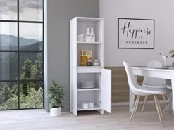 NewCosmos Forester 1-Shelf Pantry Cabinet White -Songmics Furniture Shop 4120KpA4MTL