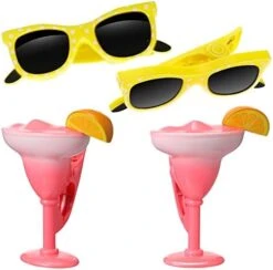 4 Pieces Beach Towel Windproof Clips For Beach Chairs Patio And Pool Accessories Cartoon Glasses Cocktail Glasses Towel Clips Funny Decorative Clothespins For Home -Songmics Furniture Shop 4120fFvZnaL. AC