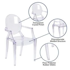 Flash Furniture Ghost Chair With Arms In Transparent Crystal -Songmics Furniture Shop 412CsNMxHFL
