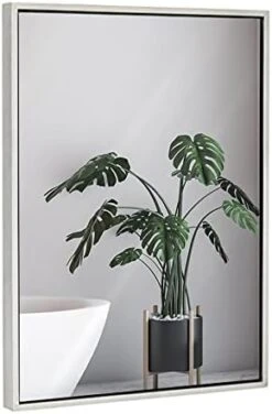 Hamilton Hills 30x40 Inch Black Framed Mirror | Large Rectangular Bathroom Mirrors For Wall | Floating Glass Panel Vanity With Border | Wall-Mounted Mirror For Decor | Hangs Horizontal Or Vertical -Songmics Furniture Shop 412EXHO2K L. AC
