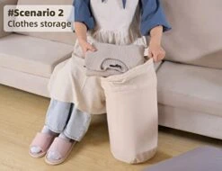 ECOWAN LIVING 8Gal Cylindrical Clothes Blanket Quilt Pillow Storage Bag, Closet Organizer Storage Container, Reusable Drawstring Packing Bag, Durable Handle, Moistureproof(Gray, M, 2 Bag) 13 ECOWAN LIVING 8Gal Cylindrical Clothes Blanket Quilt Pillow Storage Bag, Closet Organizer Storage Container, Reusable Drawstring Packing Bag, Durable Handle, Moistureproof(Gray, M, 2 Bag) -Songmics Furniture Shop 412FR2MhivL