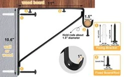 4Pack Closet Shelf Brackets, Heavy Duty Closet Rod & Shelf Brackets, 11 Inch Closet Brackets With Rod Holder, Hanger Pole Support Bracket For Clothes, Wall Mount Closet Rod Brackets With Screws-Black -Songmics Furniture Shop 412HTIvcDiL