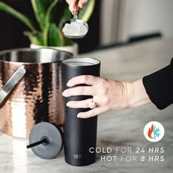 Simple Modern Insulated Tumbler With Lid And Straw | Iced Coffee Cup Reusable Stainless Steel Water Bottle Travel Mug | Gifts For Women Men Her Him | Classic Collection | 24oz | Rose Gold -Songmics Furniture Shop 412LVbCjbDL