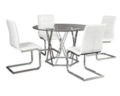 Signature Design By Ashley Madanere Round Contemporary Dining Room Table, Chrome Finish 7 Signature Design By Ashley Madanere Round Contemporary Dining Room Table, Chrome Finish -Songmics Furniture Shop 412Lshph9rL