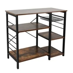 Acehome Kitchen Bakers Rack, Microwave Stand, Bakers Racks For Kitchens With Storage, For Kitchen Storage Home Coffee Bar Microwave Shelf, Rustic Brown