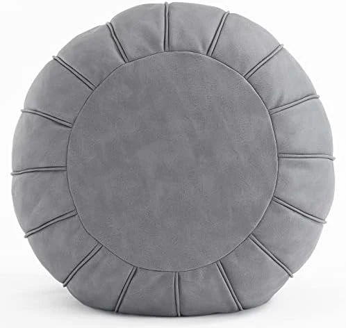 C COMFORTLAND Unstuffed Faux Suede Ottoman Pouf, Round Foot Rest Poof Ottomans, Floor Foot Stool Poufs, Bean Bag Chair Cover With Storage For Living Room, Bedroom, Or Wedding Gifts Grey 8 C COMFORTLAND Unstuffed Faux Suede Ottoman Pouf, Round Foot Rest Poof Ottomans, Floor Foot Stool Poufs, Bean Bag Chair Cover With Storage For Living Room, Bedroom, Or Wedding Gifts Grey - Image 8