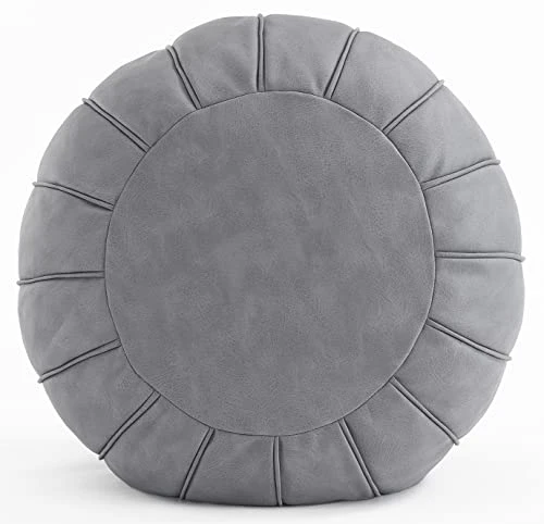 C COMFORTLAND Unstuffed Faux Suede Ottoman Pouf, Round Foot Rest Poof Ottomans, Floor Foot Stool Poufs, Bean Bag Chair Cover With Storage For Living Room, Bedroom, Or Wedding Gifts Grey 1 C COMFORTLAND Unstuffed Faux Suede Ottoman Pouf, Round Foot Rest Poof Ottomans, Floor Foot Stool Poufs, Bean Bag Chair Cover With Storage For Living Room, Bedroom, Or Wedding Gifts Grey