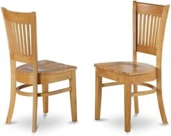 East West Furniture VAC-OAK-W Dining Chairs, Wood Seat -Songmics Furniture Shop 412YnM29eaL. AC 1
