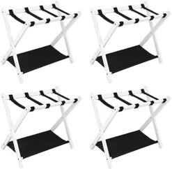 Babion Folding Luggage Racks For Guest Room With Shelf, Wooden Suitcase Stand, 2 Tier Foldable Luggage Racks With Heavy Duty Nylon Belts, Suitcase Bag Holder For Bedroom Guest Room, 2 Pack -Songmics Furniture Shop 412Zu5lajL. AC