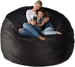 HABUTWAY Bean Bag Chair: Giant 4' Memory Foam Furniture Bean Bag Chairs For Adults With Microfiber Cover - 4Ft, Grey -Songmics Furniture Shop 412cPualljL. AC
