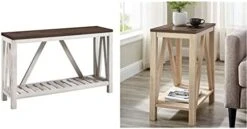 Walker Edison Modern Farmhouse Accent Entryway / Living Room End Table, 52 Inch, Color-Marble And Walnut -Songmics Furniture Shop 412e8jyqdSL. AC