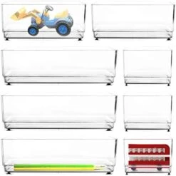 Youngever Clear Plastic Vanity And Desk Drawer Organizers, Stackable, Makeup Organizers, Storage Tray For Makeup, Kitchen Utensils, Jewelries (9 Pieces) -Songmics Furniture Shop 412h4iuXVPL. AC
