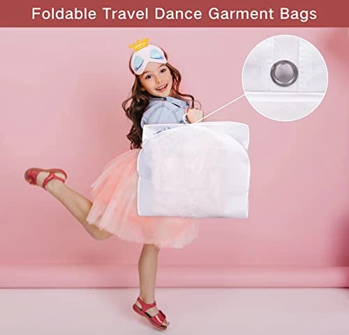 Kimbora Costume Dance Garment Bag With 3 Clear Zipper Pockets For Suits Dress Cover, Travel & Competitions Protector, Set Of 2 2 Kimbora Costume Dance Garment Bag With 3 Clear Zipper Pockets For Suits Dress Cover, Travel & Competitions Protector, Set Of 2 - Image 2