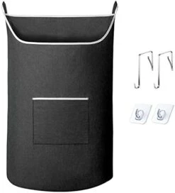 SAVERHO XL Hanging Laundry Hamper Bag, Black Door Hanging Hamper With Large Openging Hanging Laundry Hamper Storage Bag Large Size 36X22 Inch (Black) -Songmics Furniture Shop 412lRD1UpDL. AC