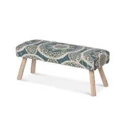 Park Hill Collection Nuevo Hand Woven Bench In Beige And Green Finish EFS26142