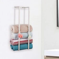 Echaprey Towel Racks For Bathroom Wall Towel Rack Stainless Steel Towel Holder For Towel Storage (Silver)