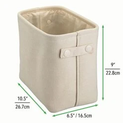 MDesign Narrow Fabric Storage Bin Basket With Handles For Bathroom Closet, Vanity, Cabinet, Cubby, Countertop, Tall Slim Baskets For Towels, Toilet Tissue, Crane Collection, 4 Pack - Cream 12 MDesign Narrow Fabric Storage Bin Basket With Handles For Bathroom Closet, Vanity, Cabinet, Cubby, Countertop, Tall Slim Baskets For Towels, Toilet Tissue, Crane Collection, 4 Pack - Cream -Songmics Furniture Shop 412xhXEo7OL