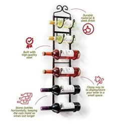 Sagler Towel Rack And Wine Rack - Bronze - Wall Mounted Fits Up 6 Level Wine Bottles And Many Towels - Fits As Bathroom Towel Holder, Or Hanger, Or A Cap Rack -Songmics Furniture Shop 41323CemGqL