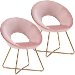 Duhome Modern Accent Velvet Chairs Dining Chairs Single Sofa Comfy Upholstered Arm Chair Living Room Furniture Mid-Century Leisure Lounge Chairs With Golden Metal Frame Legs Set Of 2 Grey -Songmics Furniture Shop 4138DA7iUOL. AC 1